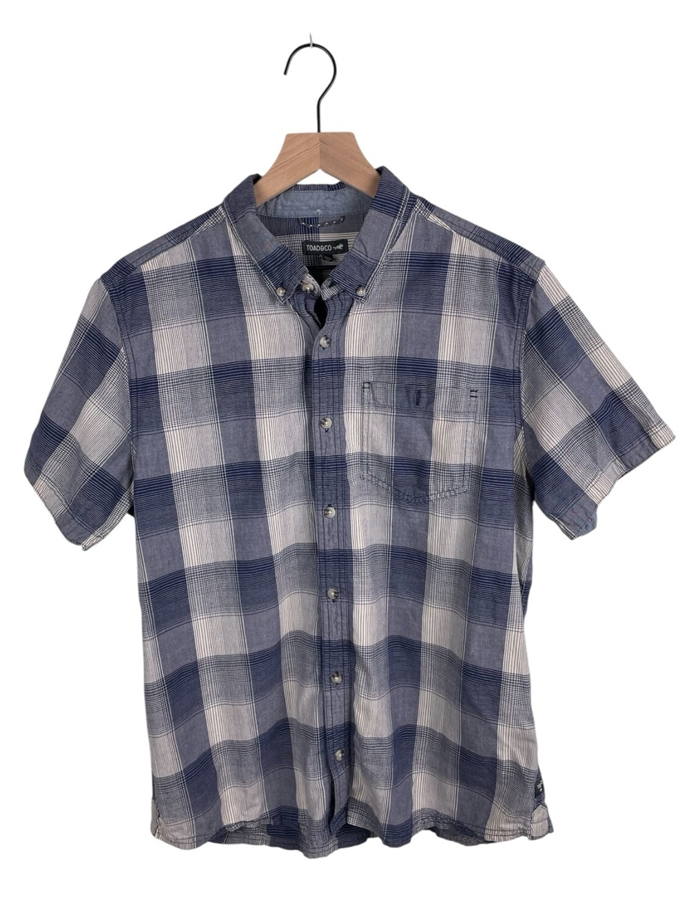 Toad and Co Men's Mattock II Short Sleeve Shirt Size Large Plaid Organic Cotton